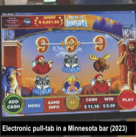 Electronic pull-tab in a Minnesota bar (2023)